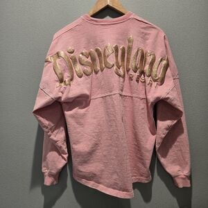Disneyland Resort Spirit Jersey‎ Peach Gold Glitter Long Sleeve Women's XS